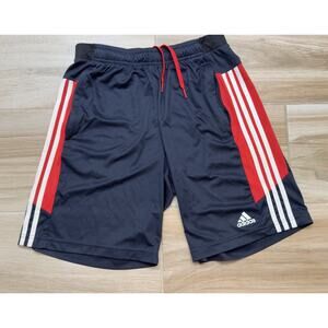 Adidas Primegreen Aeroready Size Medium Red Navy Draw String Zip Pocket Shorts